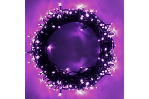 EPESL Luci di Natale - 120 LEDs 15m Stringa Luci, Interno da Esterno Funzione di Memoria con 8 Modalità Estensibile Natalizie Catene Luminose Decorazione per Domestici Alberi Halloween Festa Nozze - Viola