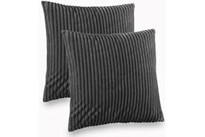 Kuscheli® 2er Set Kissenbezug im Doppelpack Cashmer Touch Fleece Kissenhülle, Sofakissen Kopfkissenbezug Kissenbezüge Couchkissen, Farbe:Grau, Größe:2X 60x60 cm