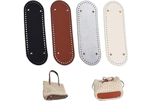 Bajiuxhfei 4 Stück Stricken Häkeln PU Taschenboden, 30 * 10 cm, Boden Tasche Häkeln, Korbboden Kunstleder, Tasche Häkeln, Taschenboden, für Häkeltasche Stricktasche Umhängetasche