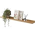 Gieanoo Floating Shelf,60cm Solid Oak Wood Rustic Shelves Wall mounted Picture Ledge Shelf with lip radiator shelf Display Rack For Living Room,Kitchen,Bedroom,Bathroom