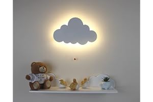 MARCO PAUL INTERIORS Marco Paul Veilleuse murale en bois blanc nuage pour chambre d'enfant