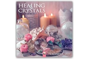 FLAME TREE GIFT Healing Crystals Wall Calendar 2025 (Art Calendar)