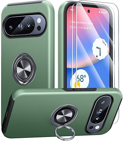 Carveit Wood Case for Google Pixel 10/10 Pro [Natural Wood & Soft TPU] Compatible MagSafe Shockproof Bumper Protective Pixel 10/10 Pro Magnetic Cover (Roos-Big Ben and Union Jack