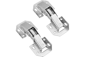 Hettich Zawias Przykręcany ze Sprężyną 90° bez Doniczki Wiercenie do Szafek Kuchennych Zawias Stalowy do Drzwi Pełna Nakładane i Wpuszczane 2 pcs