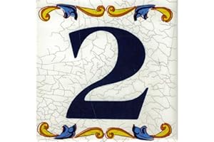 TORO DEL ORO. Números casa. Números y Letras en azulejo. Calca cerámica. Estilo craquelé. Nombres y direcciones. Diseño Craquelé 7,5 x 7,5 cms (2)