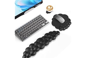 GERBALA Wolke podkładka pod nadgarstek, ergonomiczna, miękka pianka memory, podkładka pod klawiaturę i mysz z antypoślizgową powłoką (czarna)