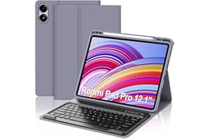 FOGARI Teclado para Redmi Pad Pro 12.1" 2024/Xiaomi Poco Pad 12.1", Funda Redmi Pad Pro con Teclado [Español Ñ], Teclado Desmontable Inalámbrica para Redmi Pad Pro 12.1 Pulgadas 2024, Púrpura