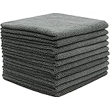 FYIEN - Strofinacci in microfibra, super assorbenti, asciugatura rapida, 30 x 30 cm, confezione da 10 pezzi, colore: Grigio