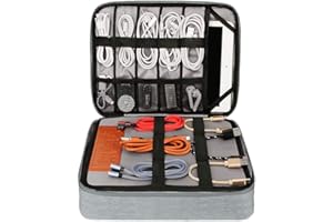 LTLSZRN Kabel organizer tasche, Organizer reise, Reise elektronik tasche, Elektronik Zubehör Organizer, kabeltasche organizer, Ladekabel organizer,Travel organizer, ladekabel tasche(28.5 X 23 X 6cm Grau)