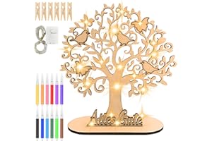 Hengxinchen Albero della Vita in Legno Centrotavola, Albero di Denaro in Legno con Luci LED, Albero in Legno per Regali di Nozze in Denaro, Centrotavola in Legno Albero della Vita, per Matrimonio