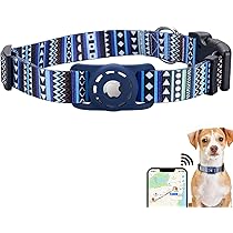 Animire AirTag Hundehalsband – Weiches Neopren-Halsband Mit Silikon-Hülle Für Apple AirTag, Für Kleine Bis Große Hunde
