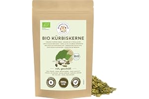 Semillas de calabaza bio 500g de Munchilycious, semillas de calabaza crudas y peladas para comer, snacks de nueces, snacks keto, aderezo perfecto para cereales, granola o gachas de desayuno