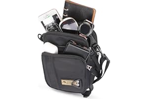 OVAKIA Mens Shoulder Bag,Small Messenger Bags for Men Cross Body Bag Nylon Bags with Multiple Zipper Pocket for Outdoor Sport Daily Use, Black