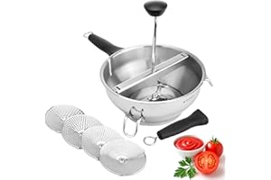 ‎NAVARIS Navaris Passiergerät aus Edelstahl mit 4x Siebeinsatz, Abnehmbaren Griffen, 2,3L Passiermühle für Suppe Marmelade Baby Brei Saucen Apfelmus, Mühle Presse, Spülmaschinenfest