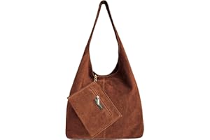 Modarno Borsa a tracolla da donna in pelle scamosciata pochette, borsa a tracolla, shopper, da donna, in vera pelle