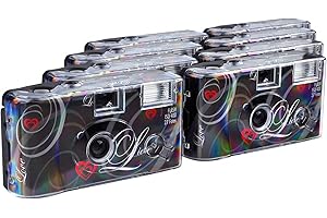 TopShot Lot de 8 appareils Photo jetables pour 27 Photos, avec Flash (Noir)