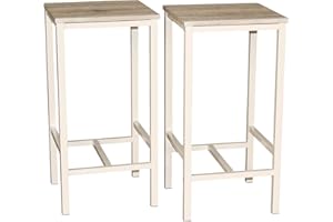 YELLOO - Sgabelli Bar (Set da 2) Sgabelli Cucina Ideale per Isola Cucina, Sgabelli da Bar per Mobile Bar e Tavolo Bar, Struttura in Metallo (Set da 2 Sgabelli Brasil)