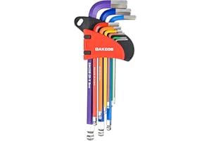 DAKCOS 9-częściowy zestaw kluczy imbusowych L 1,5 mm-10 mm z kodowaniem kolorystycznym
