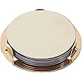 Unbekannt IKEA Glattis Coasters Set of 6 Coasters with Holder – Gold/Brass – 8.5 cm Dia