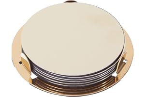 Cutefly Podstawki pod szklanki GLATTIS, stal nierdzewna, mosiądz/złoto, 8,5 cm