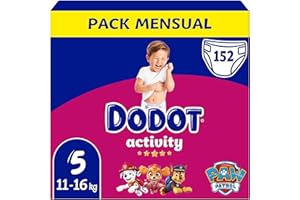 Dodot Pañales Bebé Activity Talla 5 (11-16 kg), 152 Pañales, Nuestro Nº1 en Absorción y Comodidad
