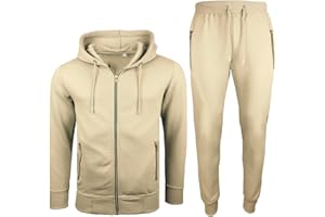 Kapray Clothing Mens Tracksuit Set New Contrast Cord Fleece Hoodie Top Bottoms Jogging Zip Joggers Gym Sport Sweat Suit Pants Plus Size S M L XL XXL