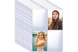 DRUFOFUL 60 Pack 240 Pochettes Photo A4, Pochette Transparente pour Reliure à Anneaux 2/3/4, 4 Compartiments, Protège Page Photo Double Face, Pages de Recharge pour Album Photo, Pochettes Photos A6(105x152 mm)