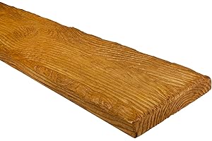 DECO WOOD Dekobrett ET305 aus Polyurethane, 2m Länge, PU Brett Holzoptik (hellbraun - 190x35mm) Innendekor Wohnzimmer Wanddekoration
