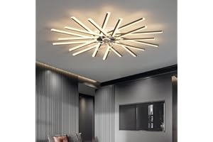 LJX Ceiling Fans with Lights and Remote APP Control Reversible DC Large Ceiling Fans with Lamps Dimmable 6 Speed Fan Light for Living Room Bedroom, Black, 100cm