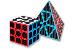 MAGIC SELECT Cubo Mágico Clásico 3x3 y Pirámide Meilong Moyu Cubing Classroom Fibra de Carbono, Sticker Antideslizante con Giro más rápido, fácil y Suave, Principiantes y Profesionales