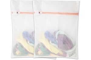 UNMOT 2Pcs Mesh Laundry Bags for Washing Machine, Travel Laundry Bag Set for Washer Dryer, Durable Net Wash Bags for Delicates, Bras, Underwear, Portable & Reusable (S 30cmx40cm)