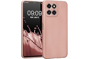 kwmobile Carcasa Compatible con Honor X8 5G / X6 / 70 Lite 5G Funda - Funda Ultrafina de TPU con Bordes elevados - Oro Rosa Metalizado