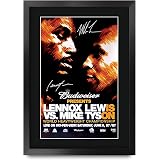 Photo Encadrée Mike Tyson Autographiée A3 - Cadeau Boxe - Impression Haute Qualité Pour Collectionneurs