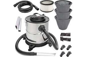 Sellnet Aschesauger 20L Kaminsauger 1650W DUAL Filter System mit 4 Rollen SN121