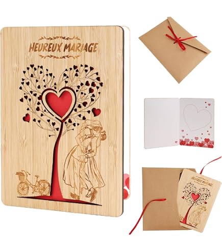 Carte De Mariage Pop-up « Couple à Vélo » Papercrush® - Carte 3D Élégante Pour Cadeau De Mariage