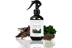 Hydur Smoky Oud Room Spray | Luxurious and Alluring Fragrance | Woody and Fresh Spice Notes Scent | Home, Office, Car and Bathroom Air Freshener | Travel Friendly Fine Mist Trigger 300ml Bottle
