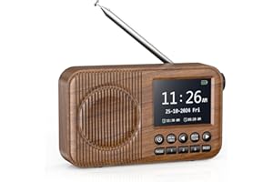 Radio DAB/DAB+ e FM, radio Arafuna DAB Plus con Bluetooth, radio da cucina con cavo o funzionamento a batteria, 40 presimpostazioni, radio digitale con display LCD snooze, mini radio con doppia