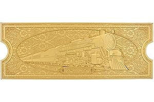 FANATTIK The Polar Express - Billete de Tren Chapado en Oro de 24 Quilates, edición Limitada Coleccionable, réplica Oficial de la película, Regalo para Fans y coleccionistas