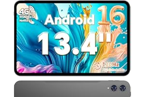 ‎TECLAST TECLAST T65 Tablet 13,4 Zoll Android 16 Tablets 120Hz Display, 4G LTE Dual SIM, 2.2GHz Gaming, 20GB RAM+128GB ROM(4TB TF), GPS, Widevine L1, Tabletpc mit USBC Anschluss für Streaming, Filme