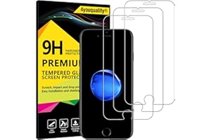 4youquality [3-Pack Screen Protector for iPhone 7 and iPhone 8, Premium Tempered Glass Film [Scratch-Resistant][Anti-Shatter]