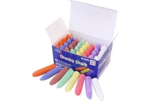 Bright Ideas PK40 Chunky Chalk Sticks, Bright Coloured Playground Chalk for Children, Bright Washable Sidewalk, Pavement, 8 Assorted Colours, 5.5cm