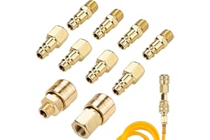WOONYEE Raccord Rapide Air Comprimé Lot de 10 Raccords d'Air Comprimé Euro 1/4" Bsp - Raccord d'Air - Compresseur pour Tuyaux - Connecteur d'Embrayage - Tuyau d'Air - Raccord d'Air - Compresseur