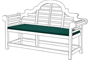 Gardenista Garden 3 Seater Bench Pad 140x47cm | Indoor Outdoor Water Resistant Bench Seat Cushion | Non Slip Soft and Comfortable Patio Furniture Seat Pads | Durable & Easy to Clean (Green)