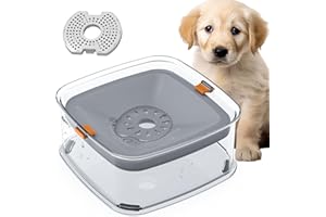 SAMNISOO Gamelle pour Chien, 2L Grande Capacité Gamelle Eau Chien Anti Eclaboussure, gamelle Anti eclaboussure Chien, Gamelle Eau pour Chien, Base Antidérapante en Silicone (Gamelle pour Chien+4 Filtre)