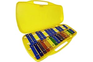 ROCKSTAR MUSIC ROCKSTAR - Xilofono Carrillón Metalófono Glockenspiel DX25K Cromático, 25 Teclas Colores con Estuche y Mazas. Instrumento Musical