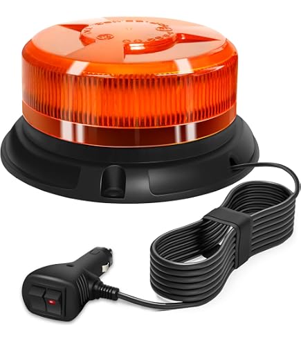 Feu Clignotant D'Urgence LED Jaune/Blanc - Avec Ventouses Pour Pare-brise - 3 Modes, Pour Voiture, Camion, Bateau