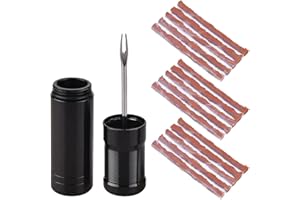 SUGHAW Kit di Riparazione Pneumatici Tubeless, Strumento Portatile per Riparazione Veloce, Accessori Professionali Forature per MBT Bici con 15 PCS di Strisce adesive e 1 alesatore per Foratura