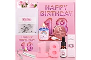 BAICAI 18th Birthday Pamper Gifts for Girls, Unusual Happy 18th Birthday Hampers for Her Birthday Basket for 18 Year Old Girls, Relaxation Spa Bath Set 18th Birthday Presents Ideas for Women Friend Daughter