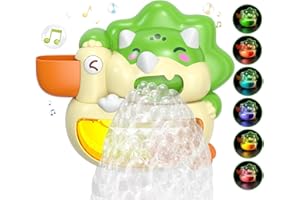 Lehoo Castle Juguetes Bañera Bebe, Dinosaurio Maquina Burbujas Baño Bebe y Luces de Colores, Juguetes Niños 1 2 3 4 5 Años