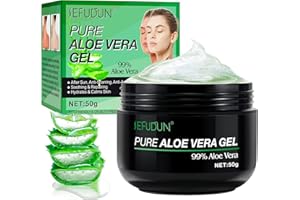 CCKULOOB Aloe Vera Gel Puro, 100% Naturale per Viso, Corpo, Mani e Capelli Idratanti e Lenitivi, Crema per Riparare scottature e cicatrici, 50g